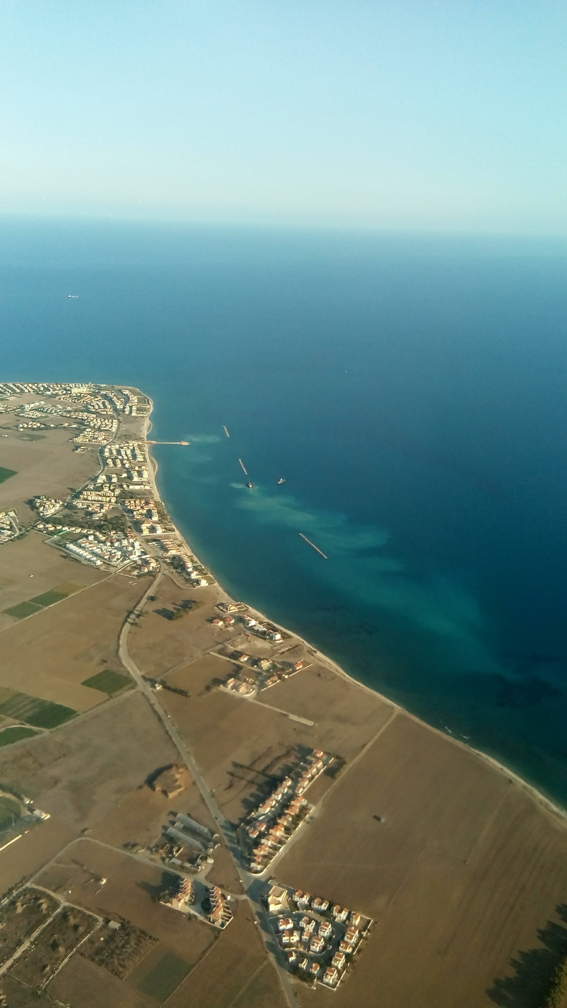 Just after take off from Larnaca Airport, Cyprus
