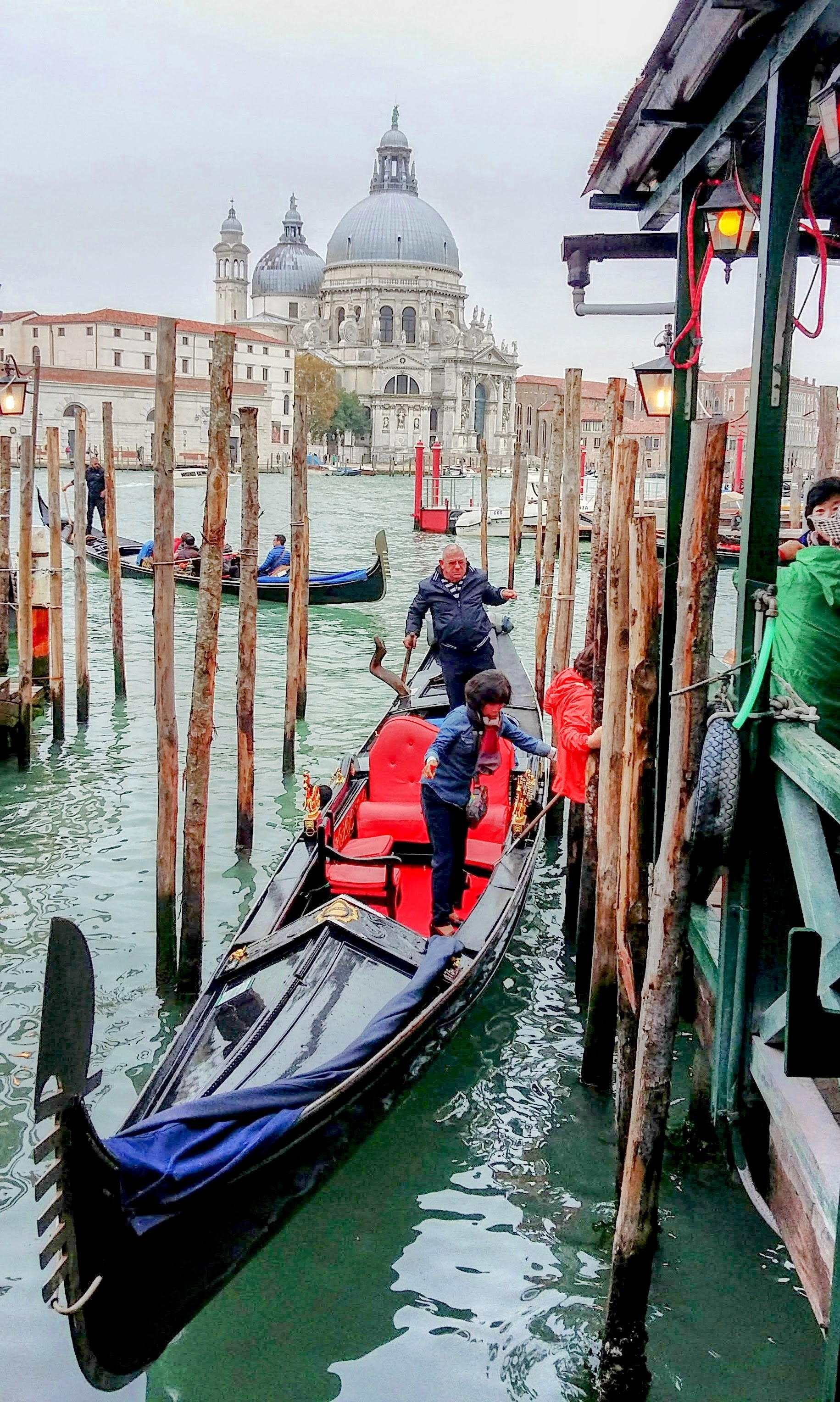 Waiting to get on a gondola, Venice