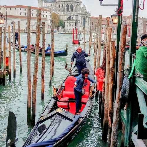 Waiting to get on a gondola, Venice