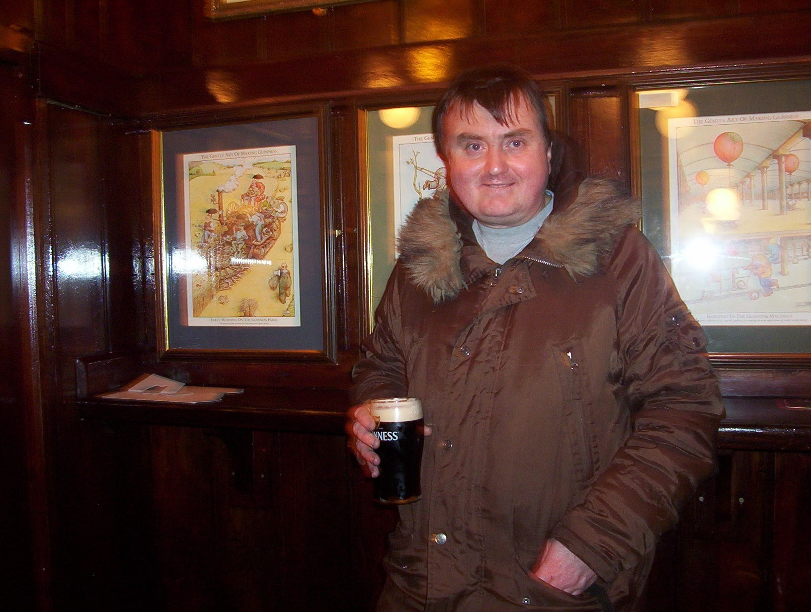 Having a pint of Guinness in the Temple Bar, Dublin