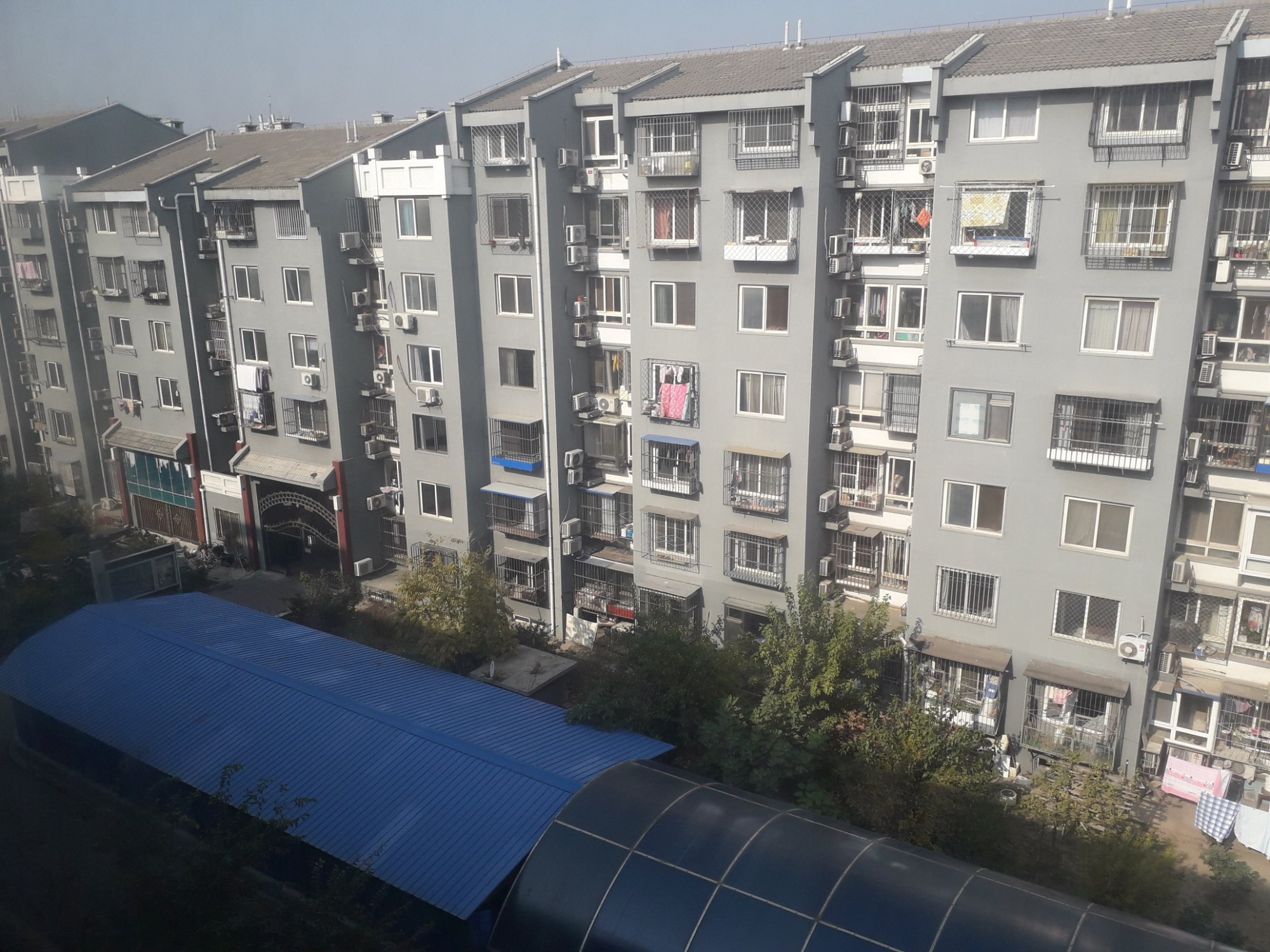 Chinese communist Tower blocks taken from the hotel room window, Beijing