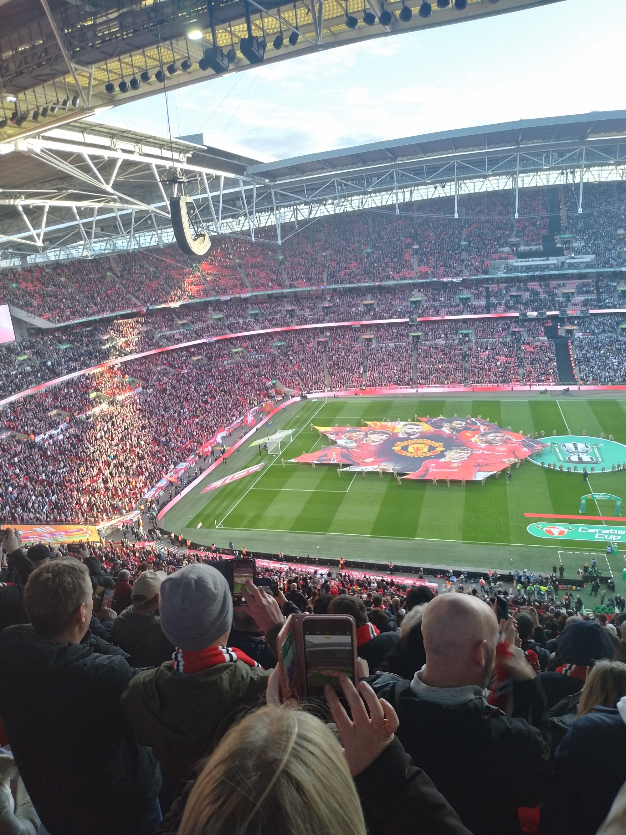 At Wembley Stadium England watching Man Utd v Newcastle United in the Carabao Cup Final 