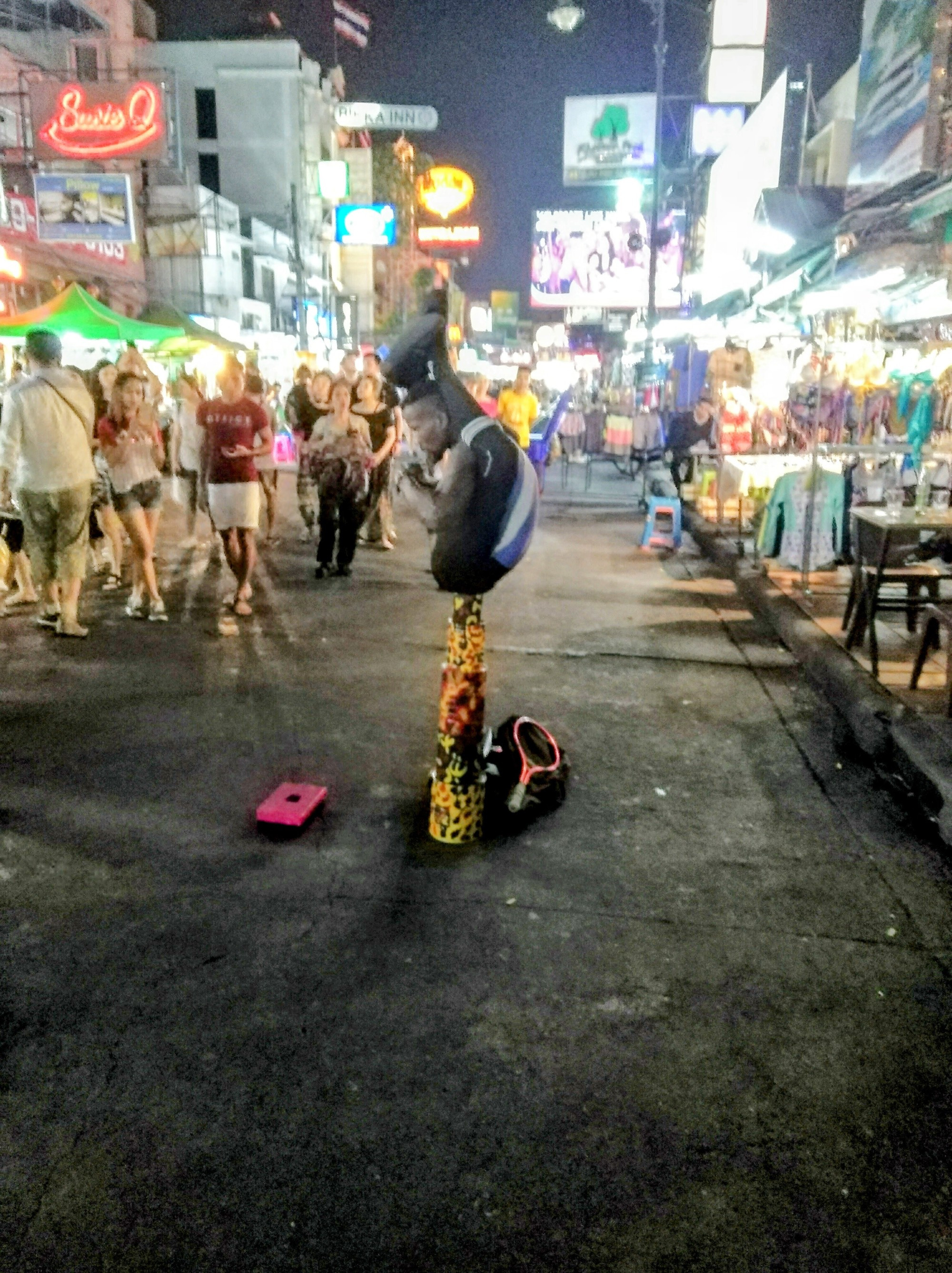 Performing street artist, Khan San Road, Bangkok