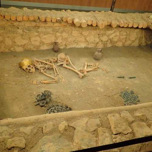 Ancient grave that was excavated and recreated.