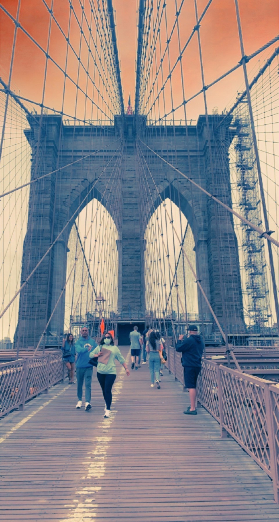 Esta es una foto que tome espectacular del Puente Brooklyn en NY 