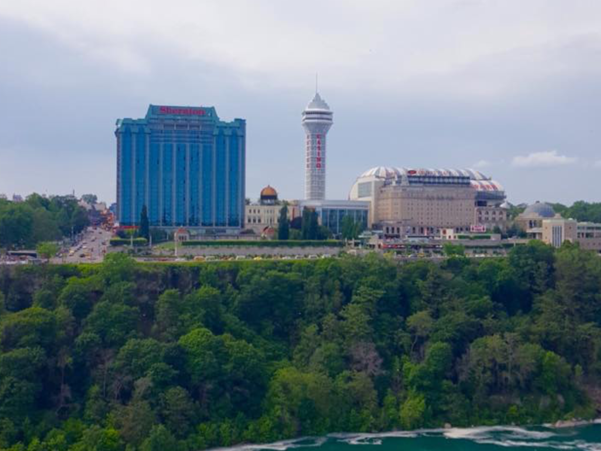 City of Niagara Falls, Ontario.<br/>
View From American Side of Niagara Falls.