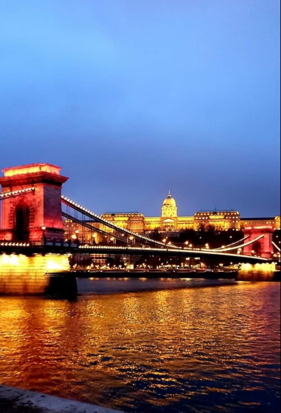 Buda Castle. Chain Bridge. Danube River. Budapest.
