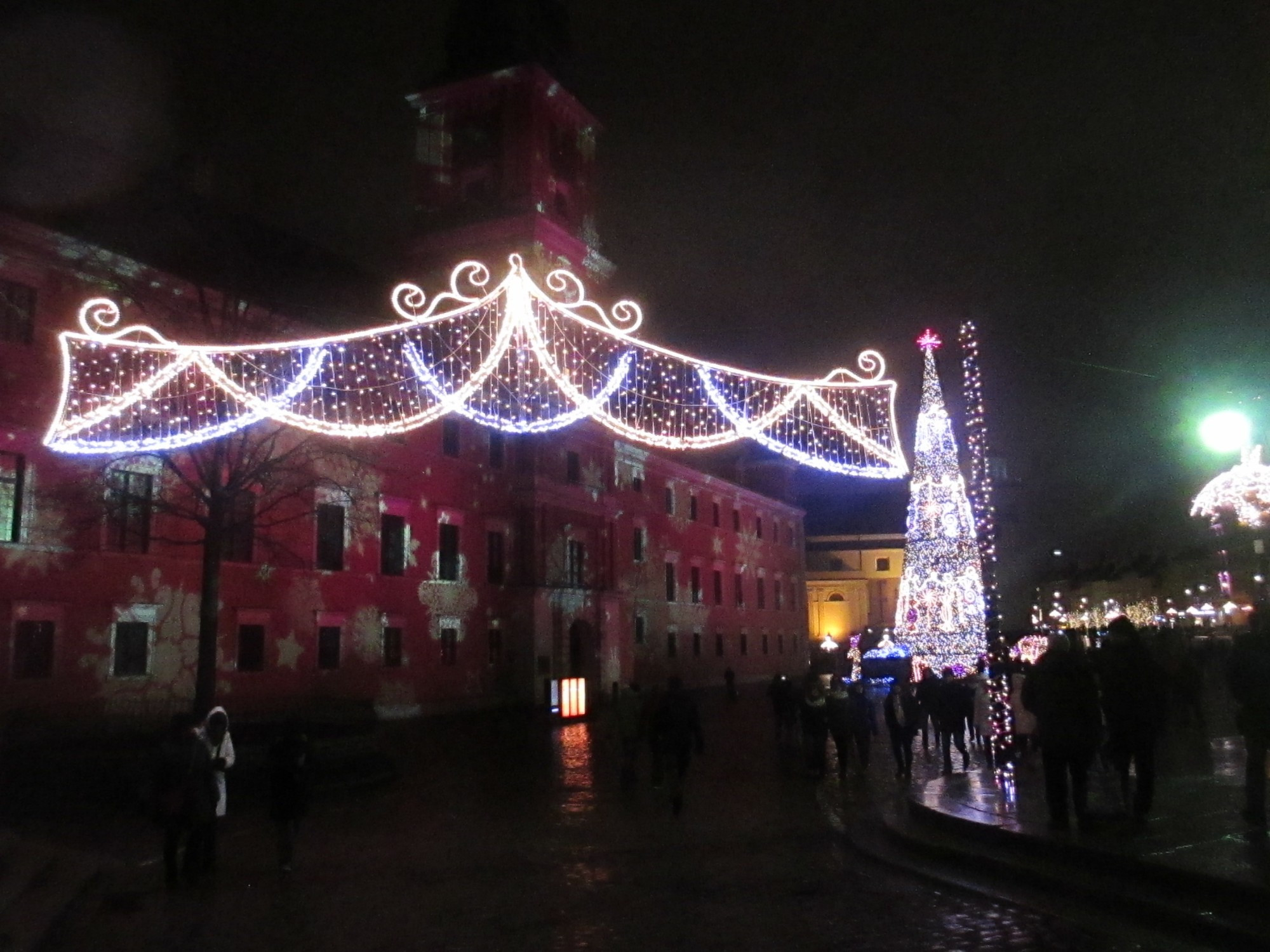 Варшава. На Замковой площади вечером (03.01.2015)