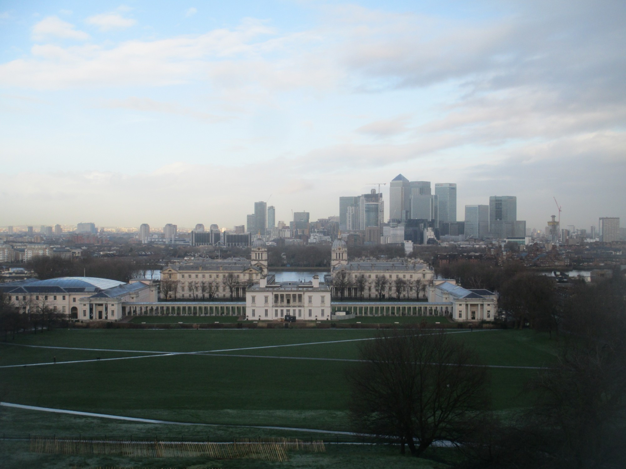 Лондон. Гринвичский парк. Вид на Лондон с Гринвичского холма (04.01.2016).