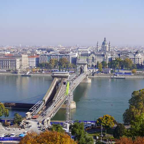 Будапешт. Вид на цепной мост Сечени. (28.10.2021)