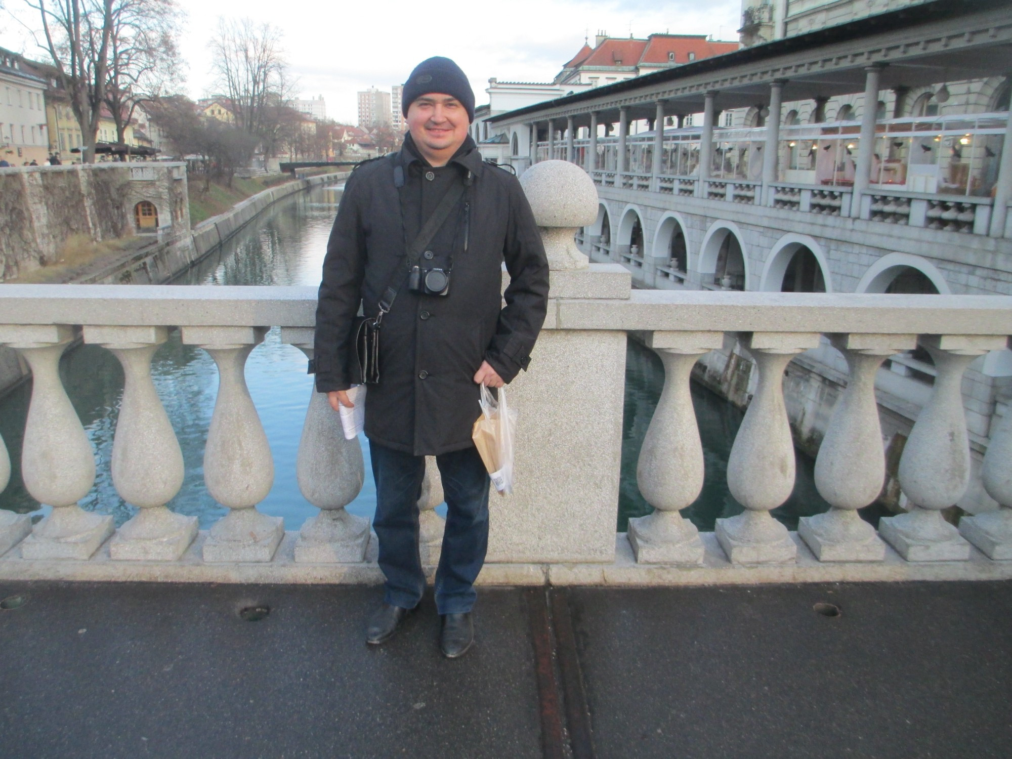 Любляна. Я на Тройном мосту. (02.01.2017)