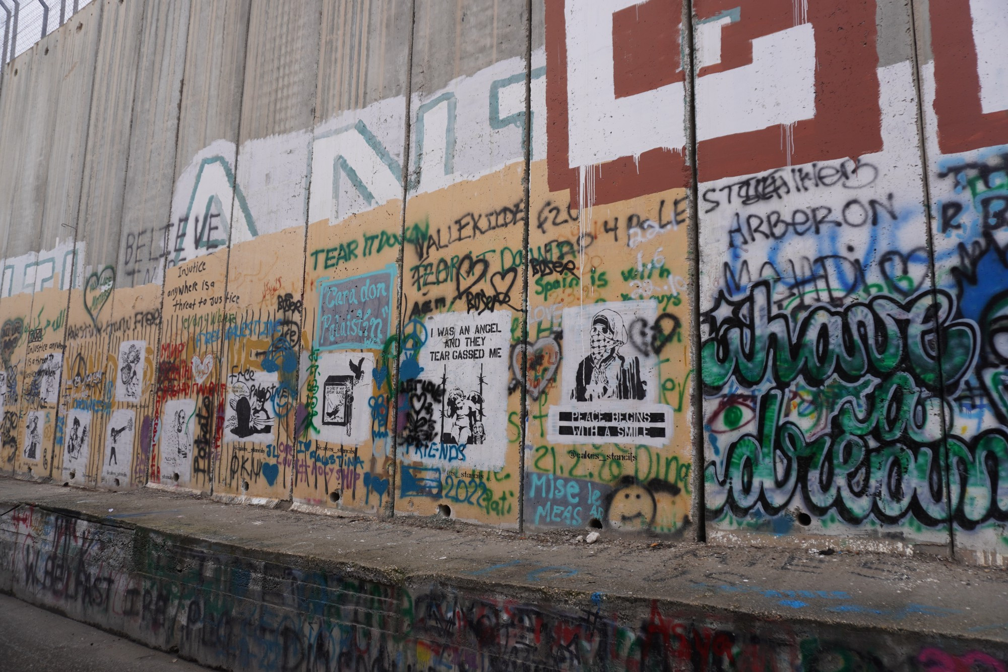 Вифлеем. Разделительная стена между Израилем и Палестинской автономией. (06.01.2023)