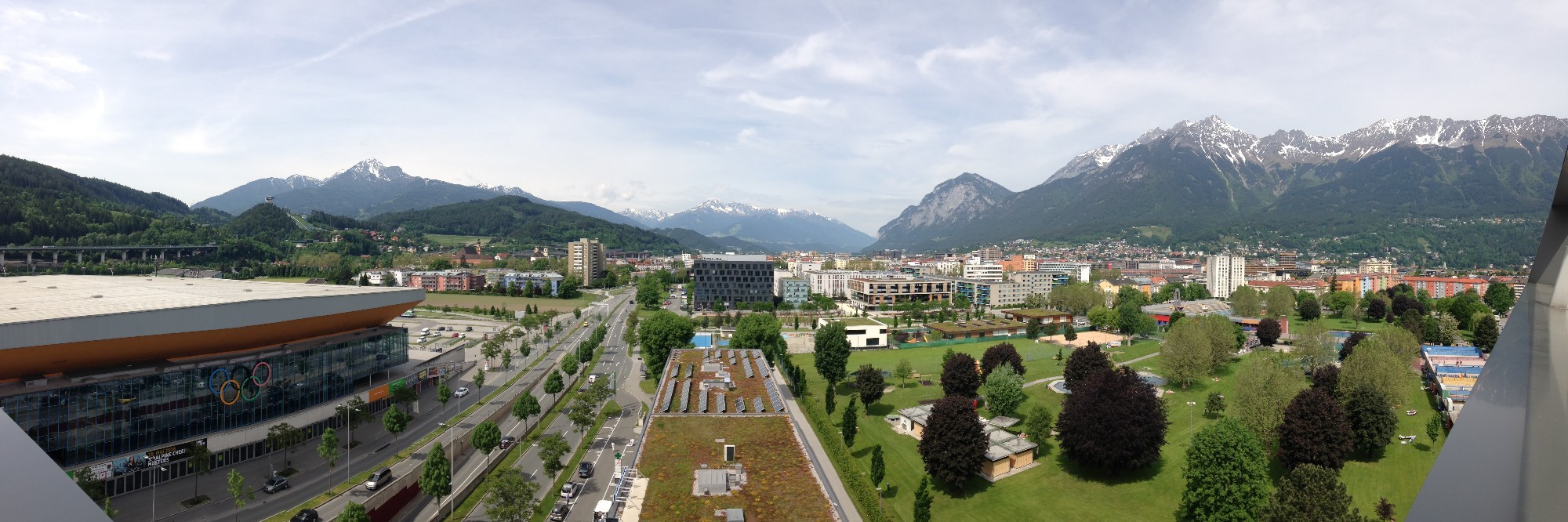 A panoramic pic from Ramada Innsbruck Tivoli hotel.