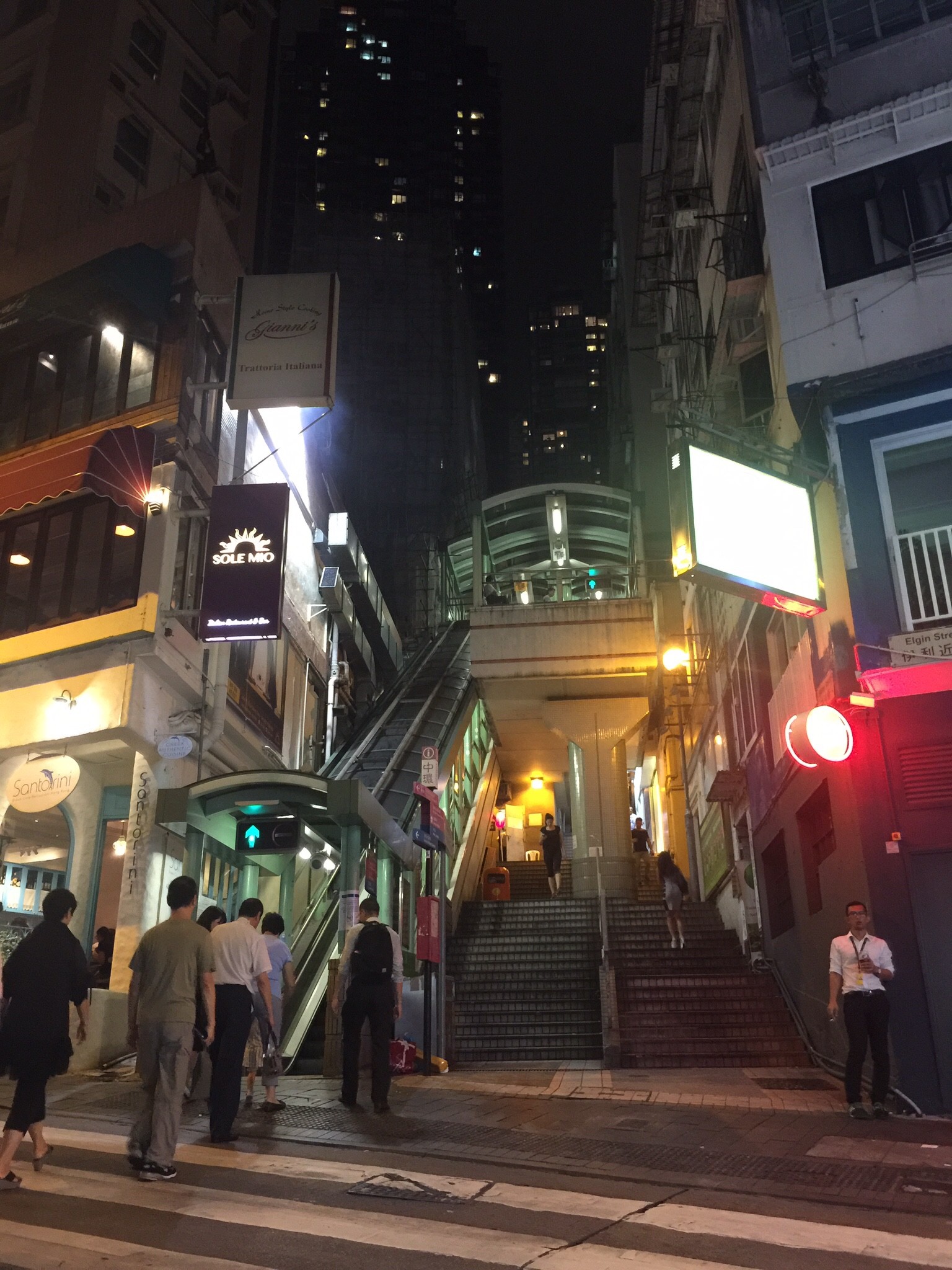 Escalators on streets of HongKong 