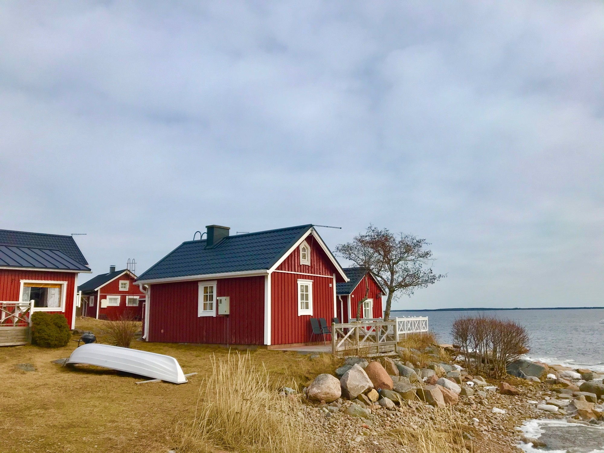 Red houses at fisherman village at Ohtakari Kokkola