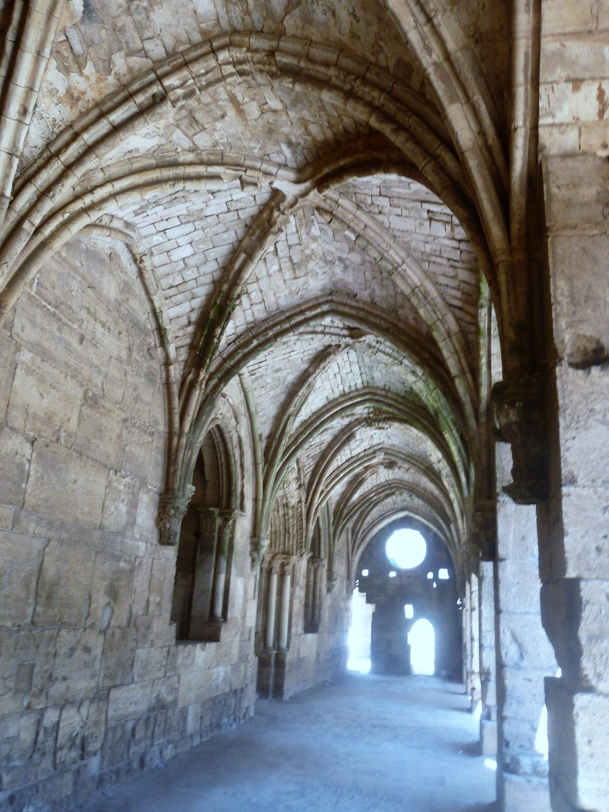 Crusader Castle ogival vaulted ceiling of the Gothic style portico