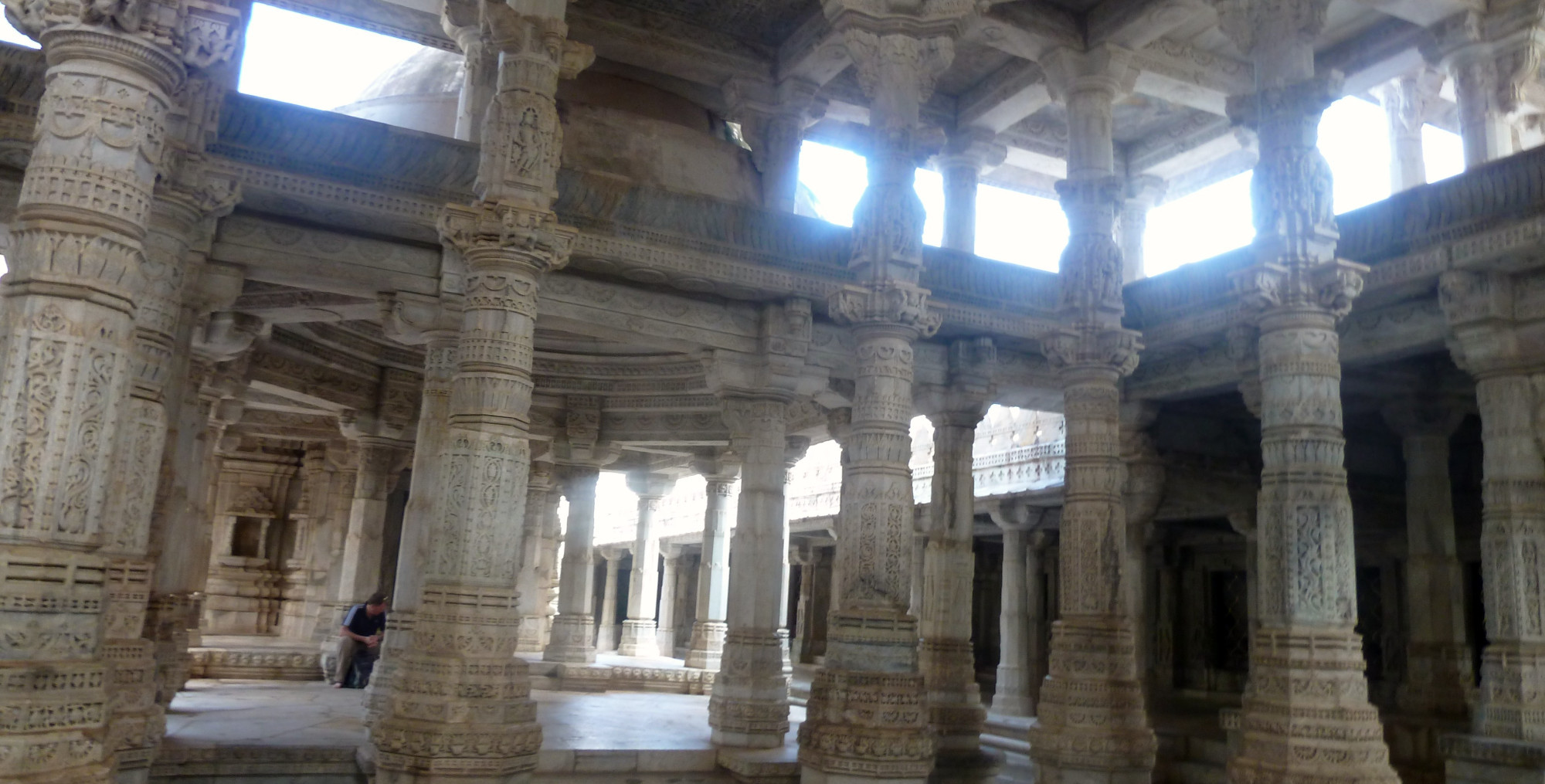 Some of the 1400 pillers of Chaumukha Jain Temple