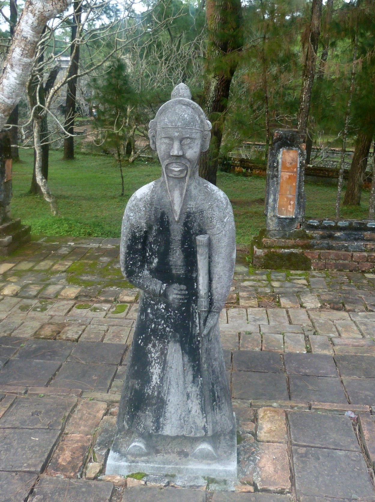 Stone statue of man