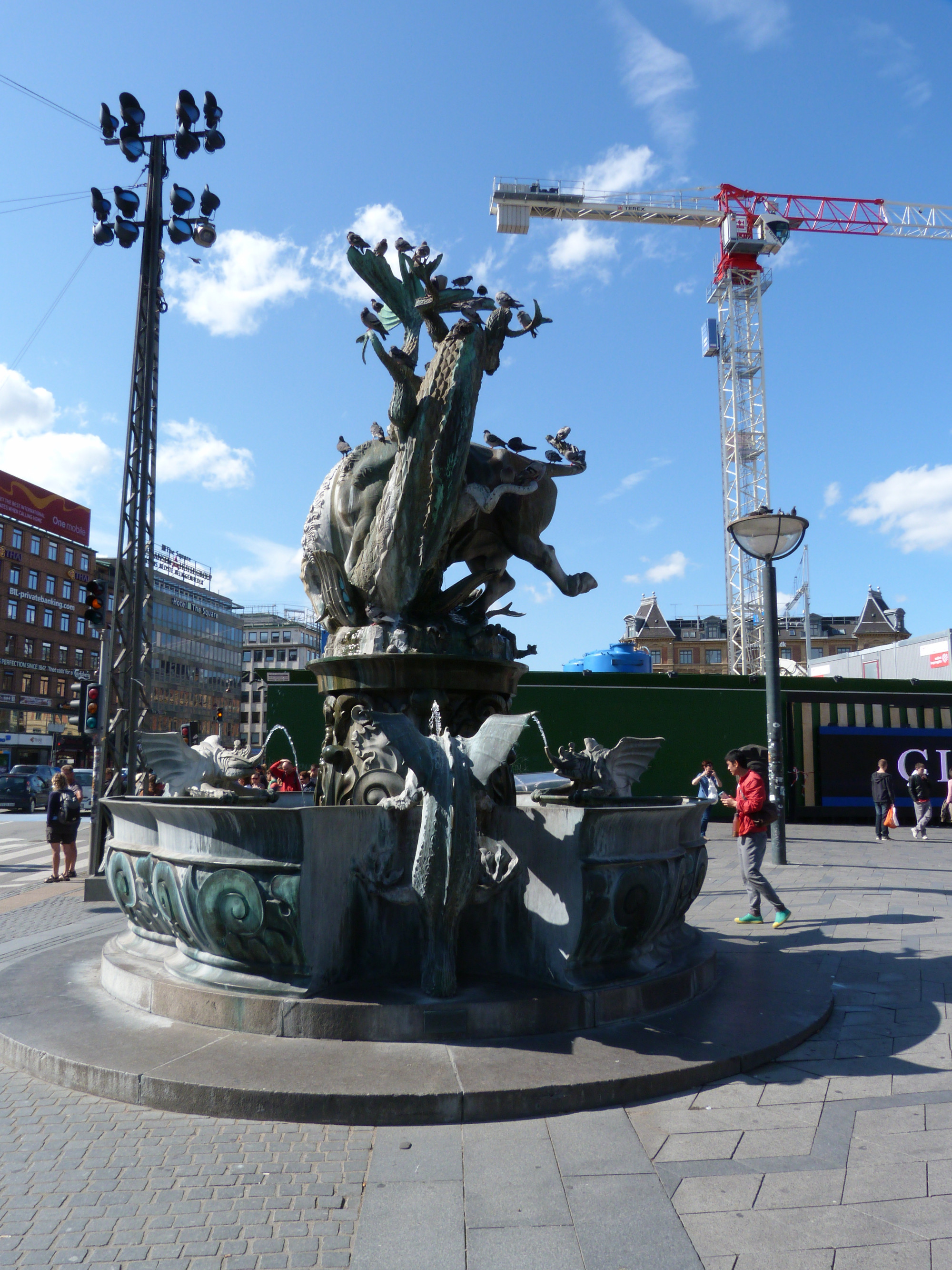The Dragon Fountain is a fountain located in the City Hall Square in Copenhagen