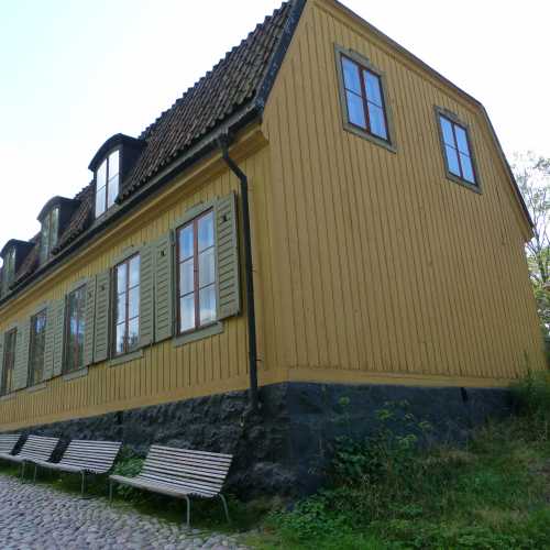 Traditional yellow wooden house
