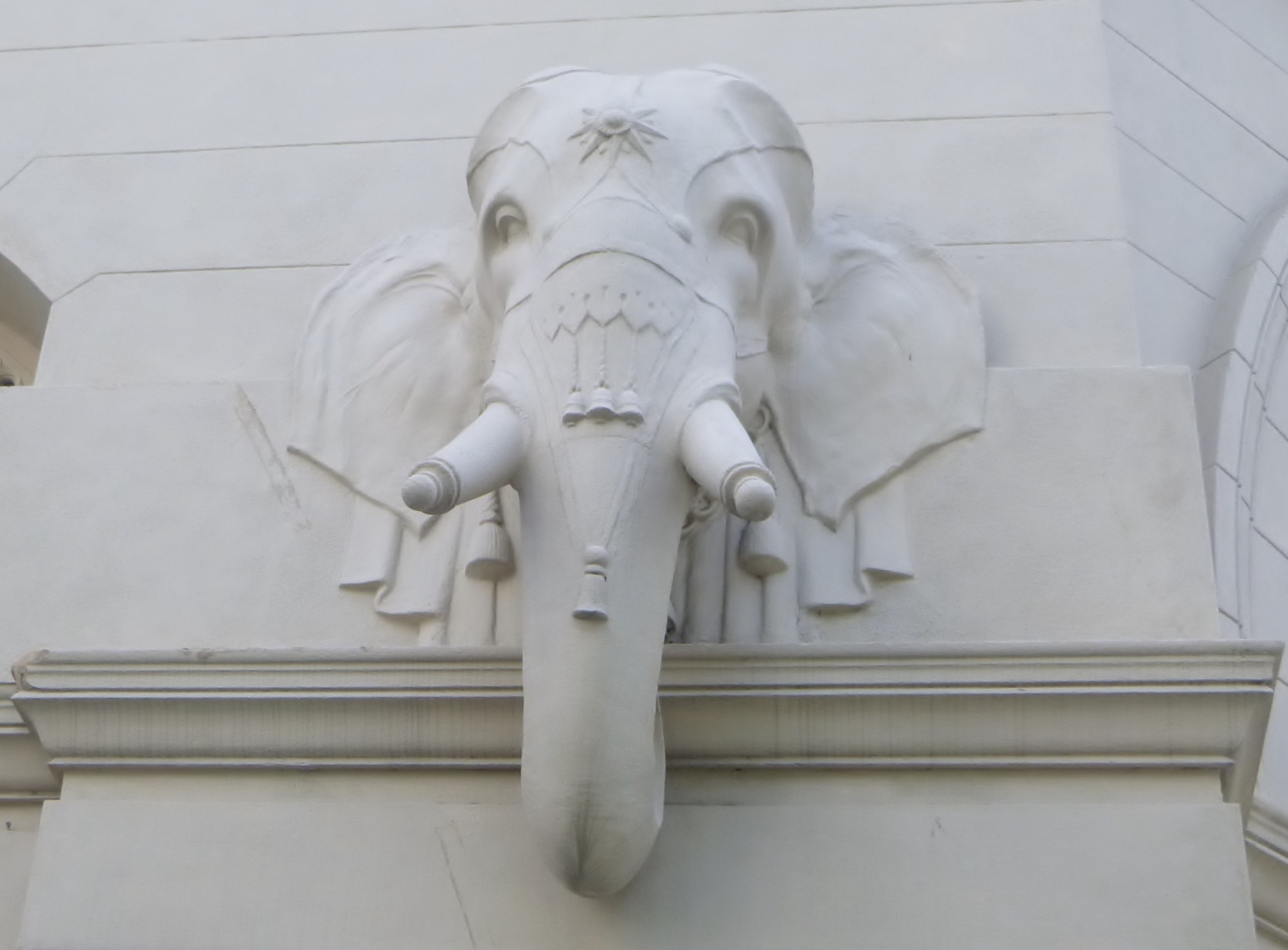 Elephant Head on Colonial Building