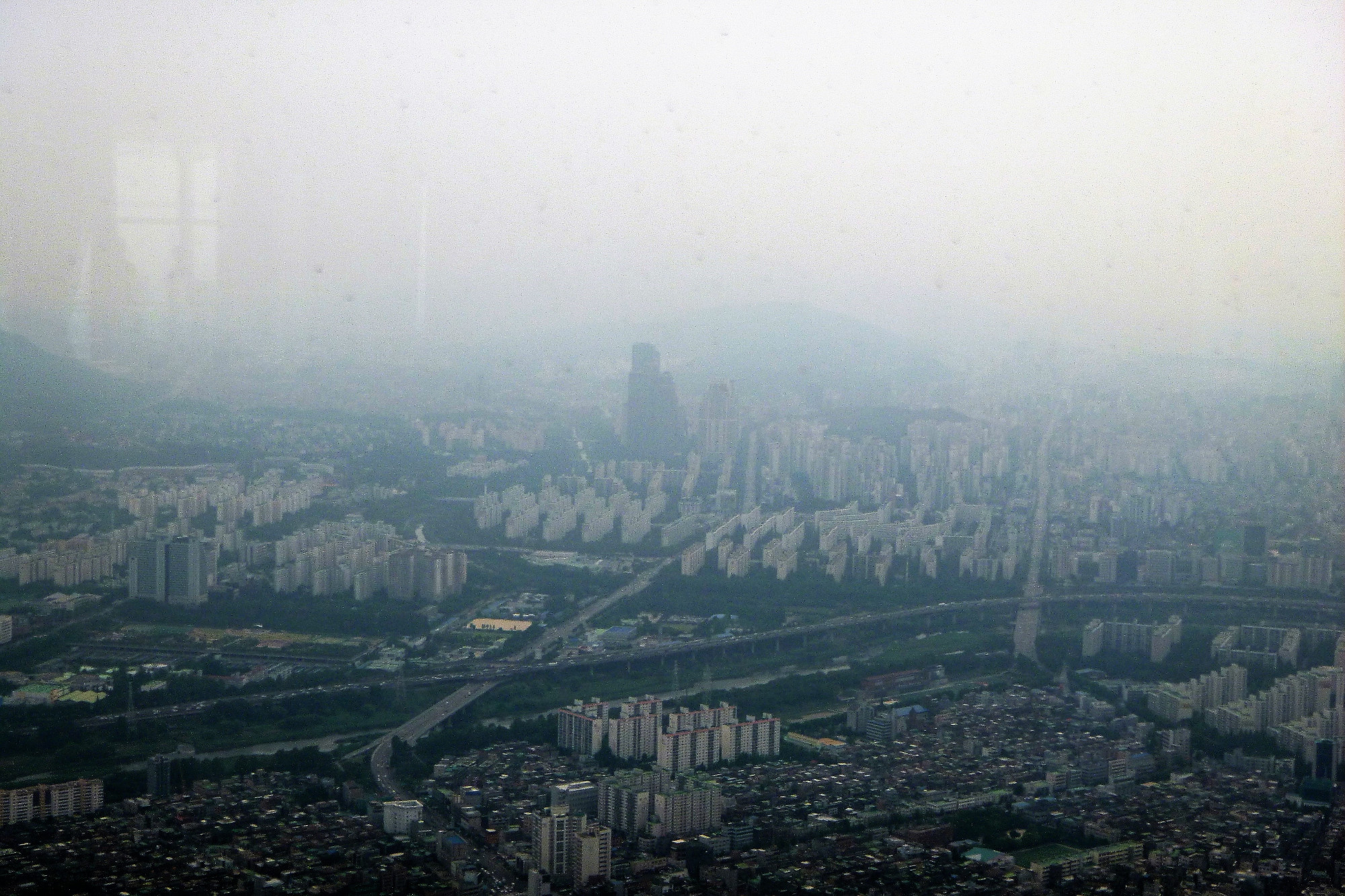 Smog obscured city views
