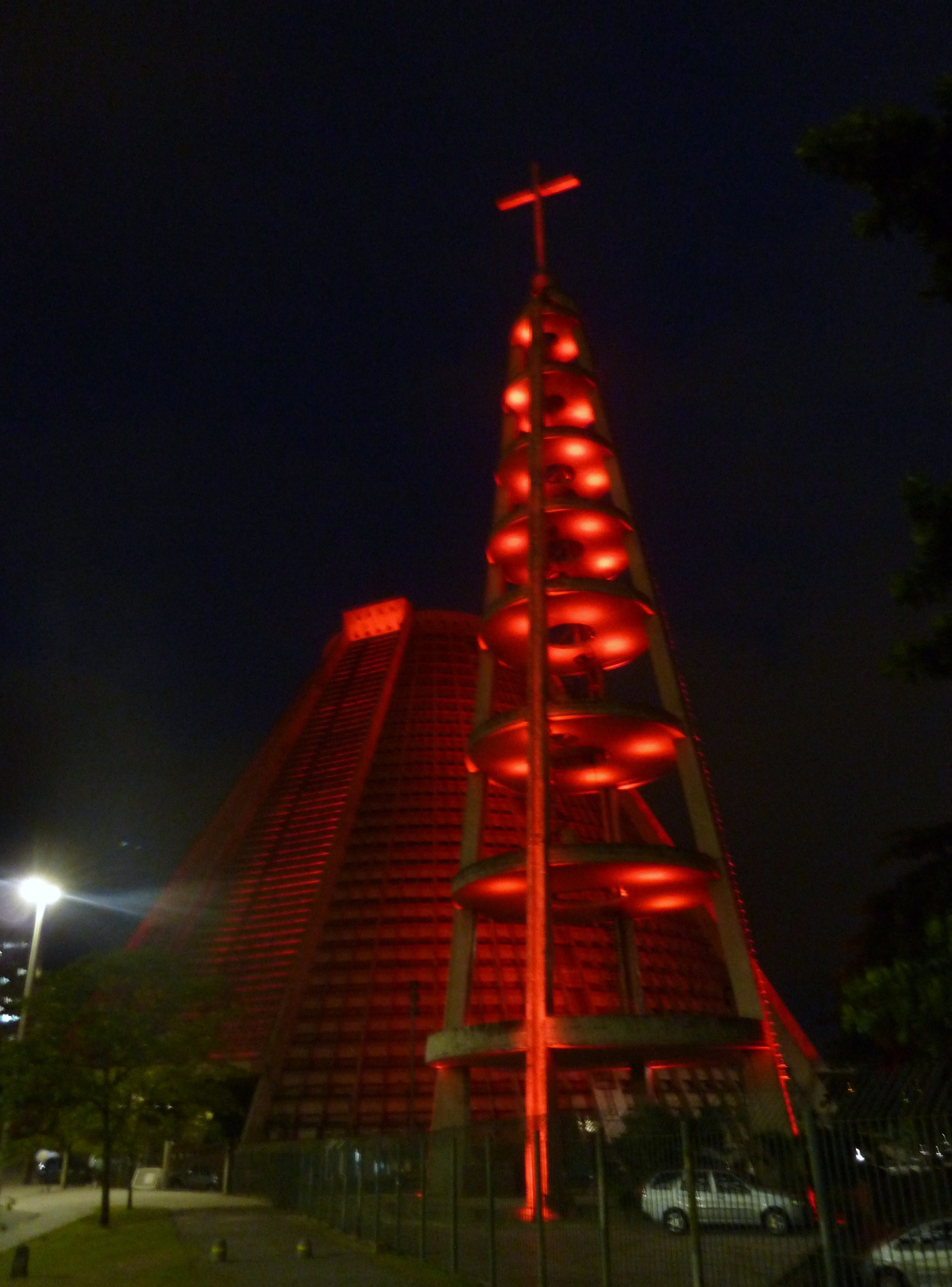 Catedral Metropolitana de São Sebastião do Rio de Janeiro at night
