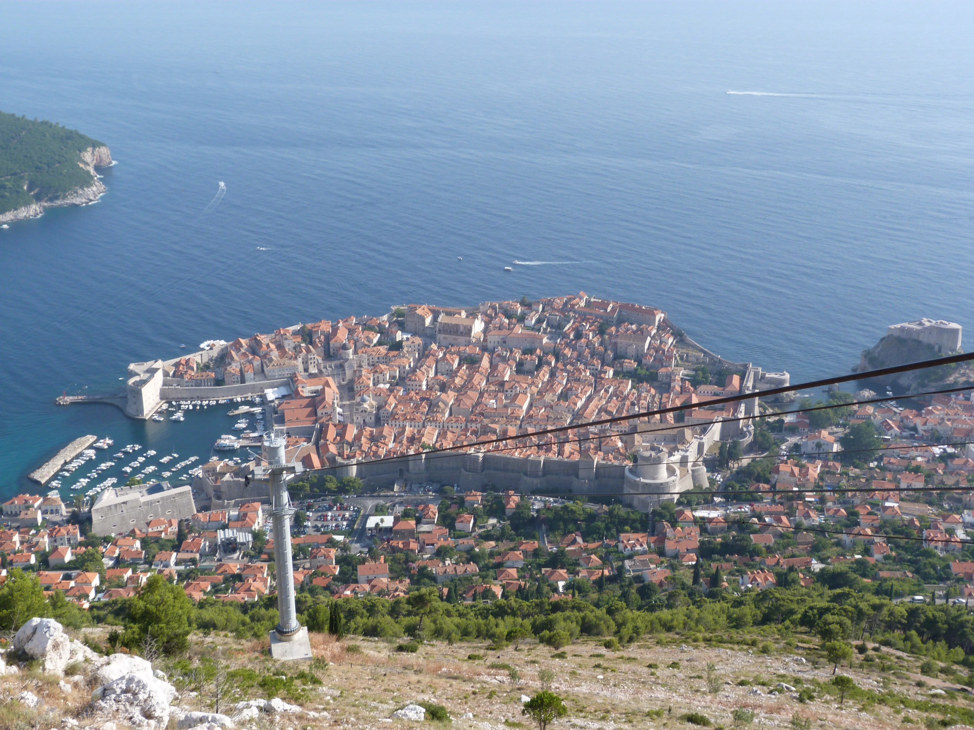 View of old city from Srđ<br/>
Mountain peak