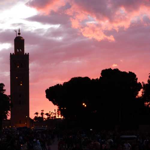 Sunset over Koutoubia Mosque and tower