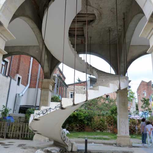 derelict building spiral staircase