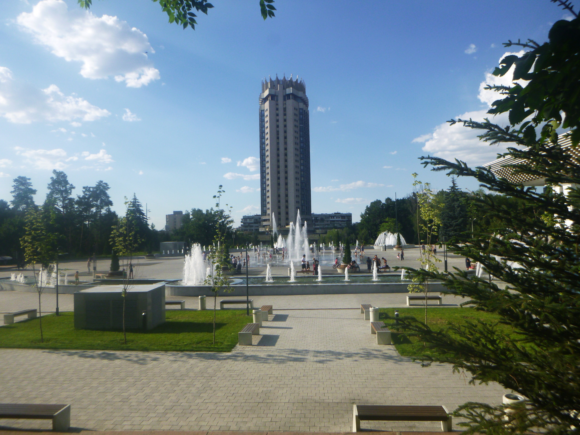 Square with fountains