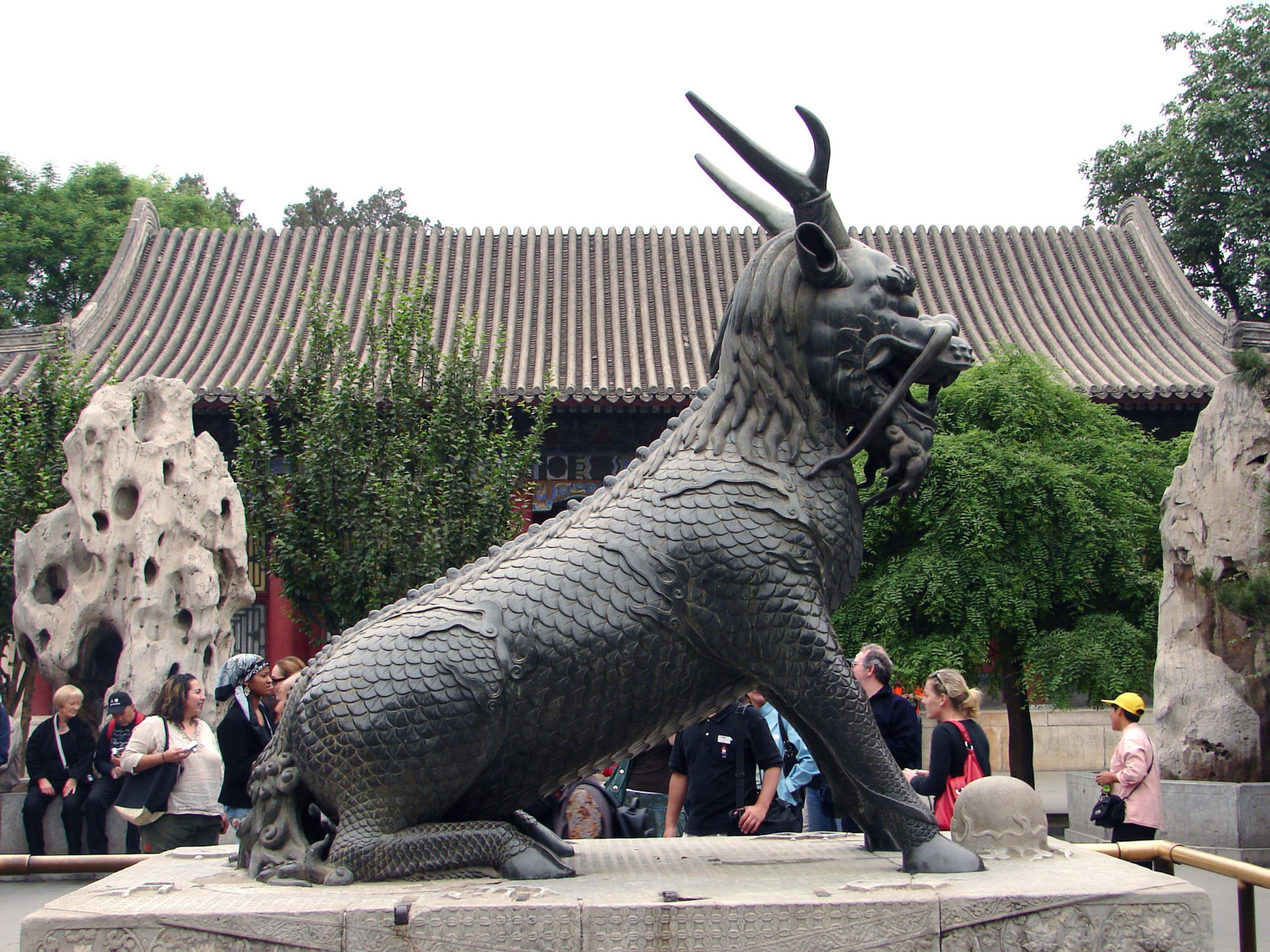 Bronze Qilin statue