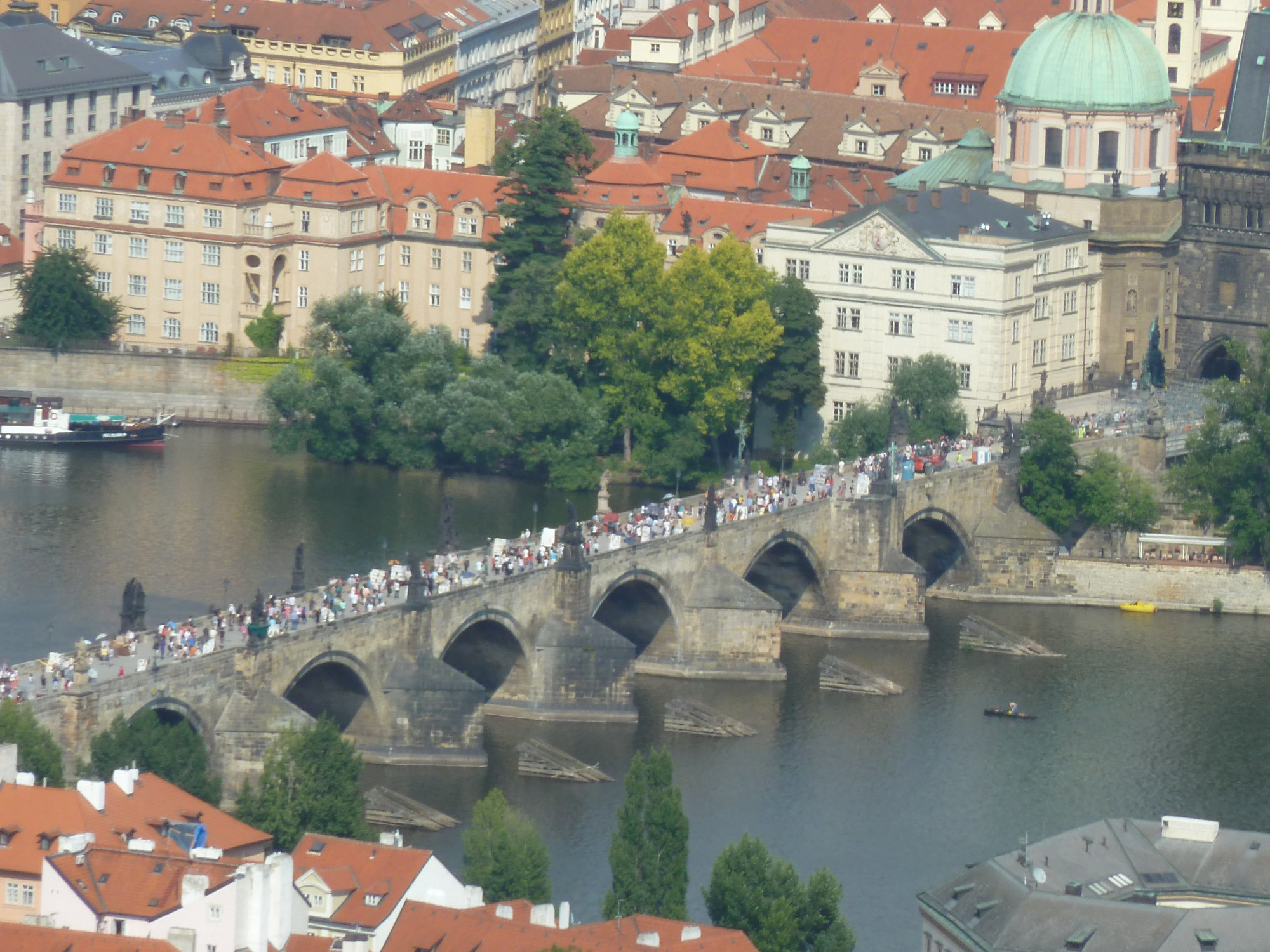 Sea of bobbing heads Charles Bridge