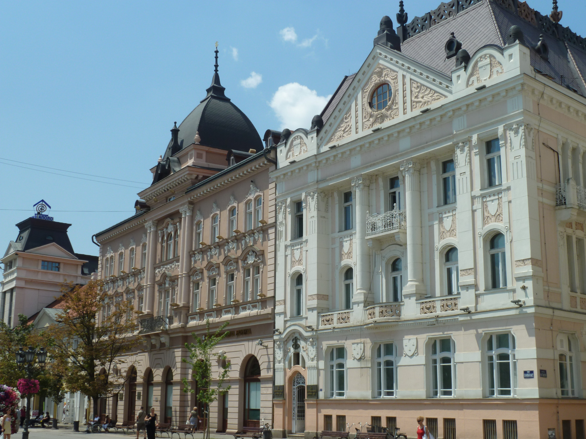 Late 19th century buildings, Art Nouveau style, at Trg Slobode (Liberty Square)