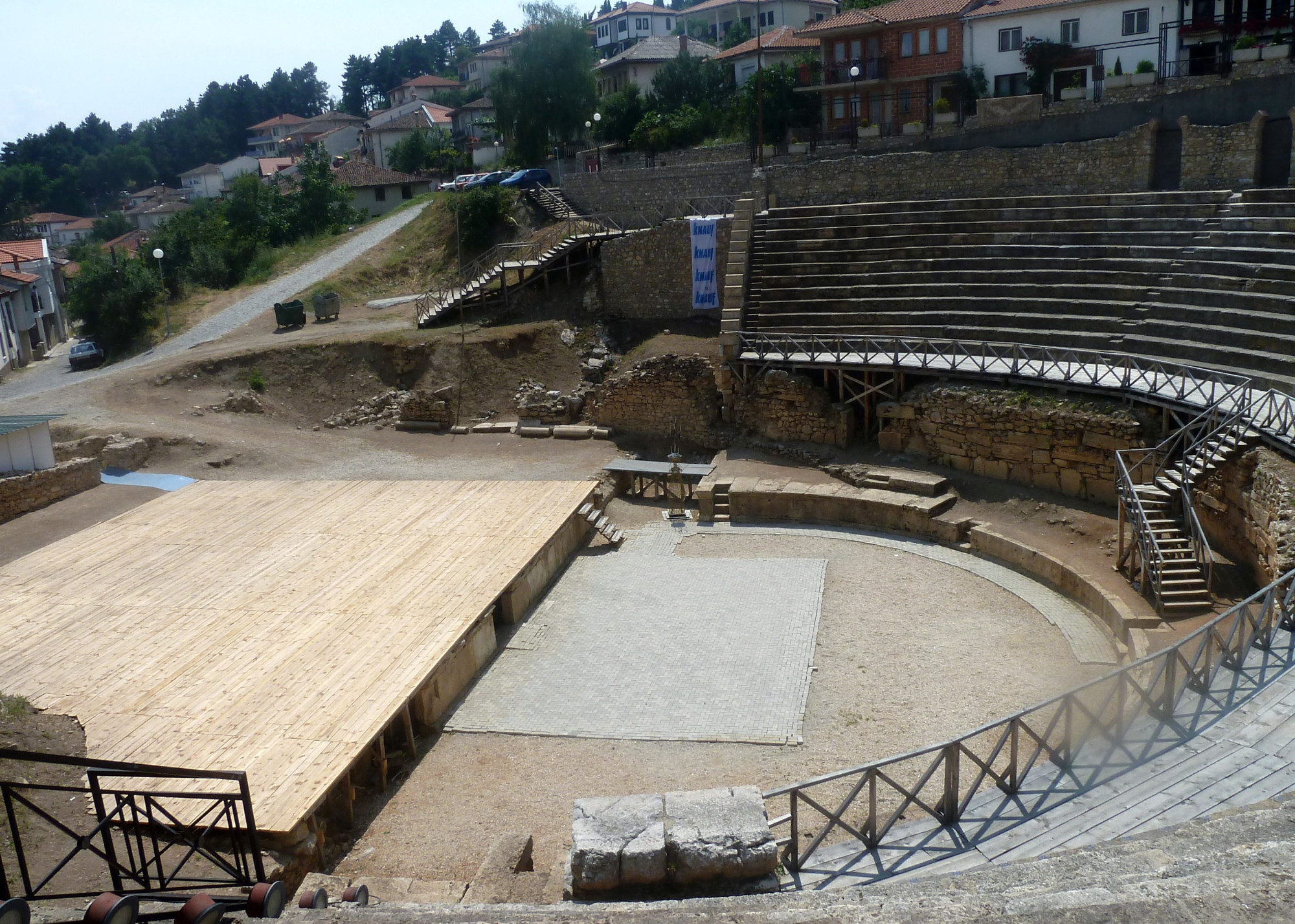 Classical Greek open-air amphitheater dating to circa 200 BCE, today a summer performance venue.
