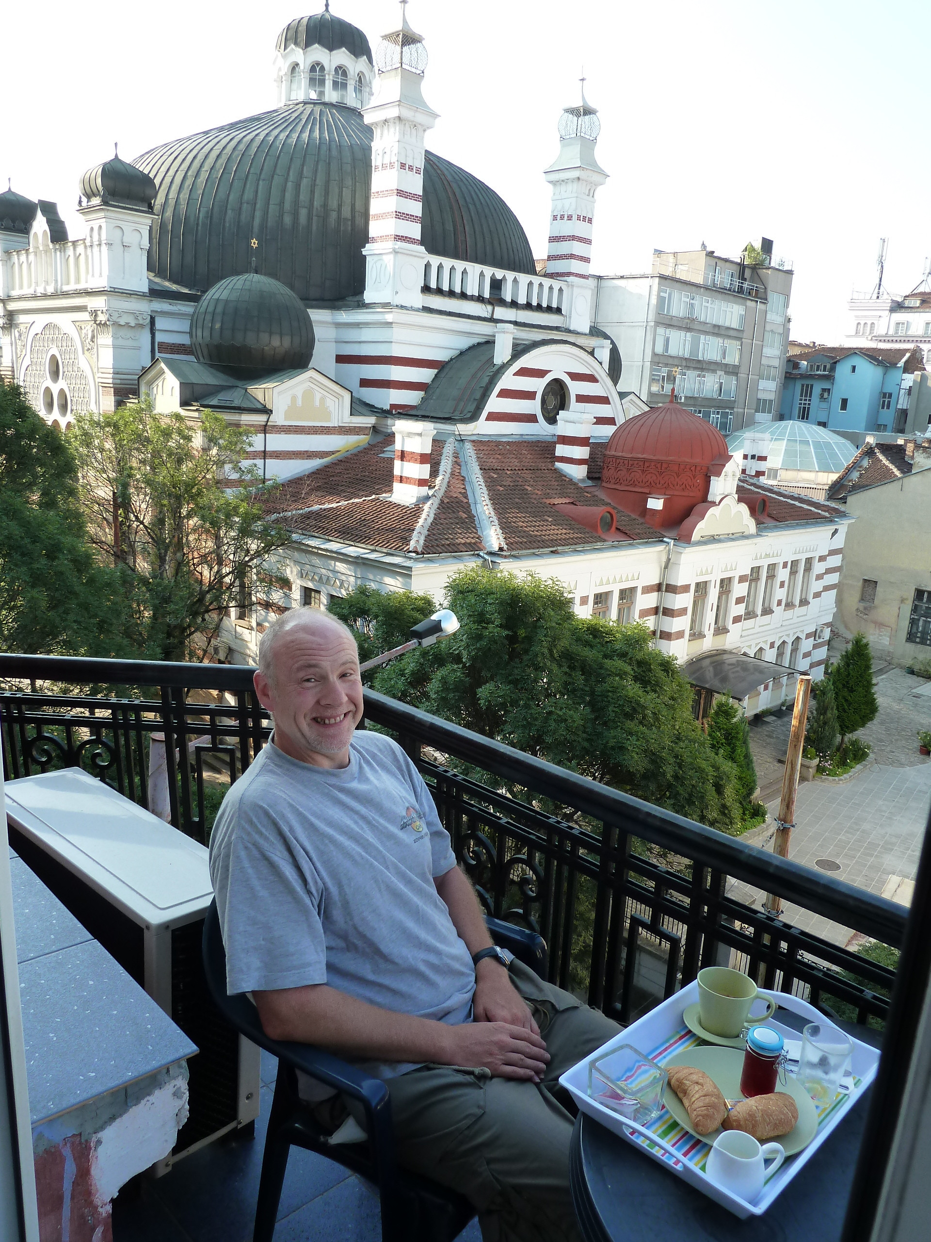 Breakfast on the balcony Overlooking the Synagogue