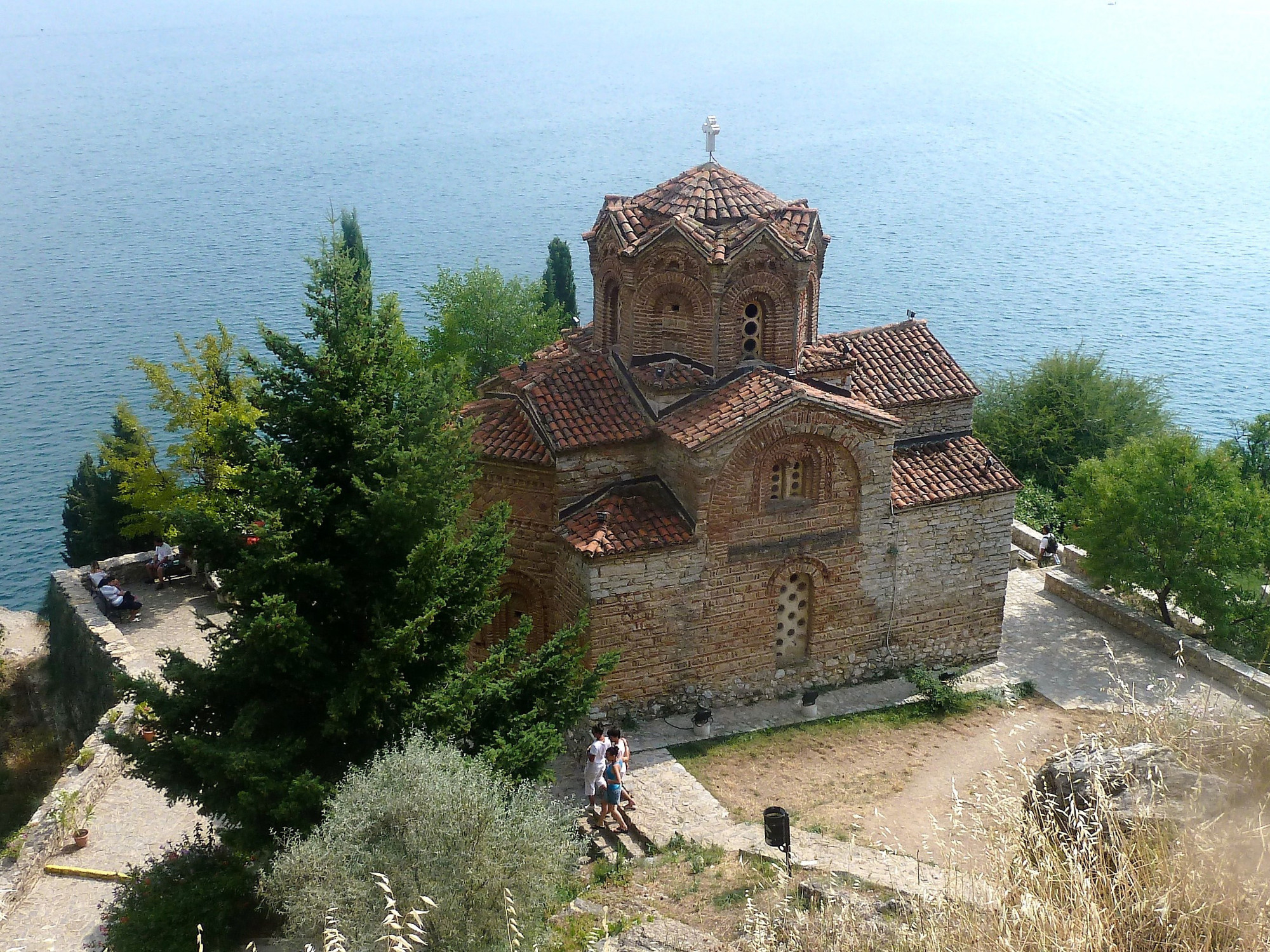 Macedonian Orthodox church situated on the cliff over Kaneo Beach 