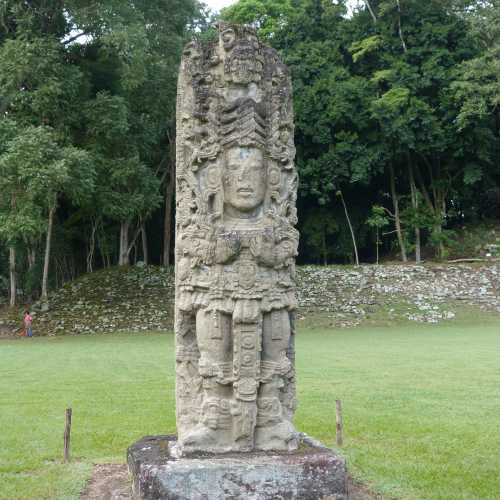 Stela H at Copán, commissioned by Uaxaclajuun Ub'aah K'awiil.