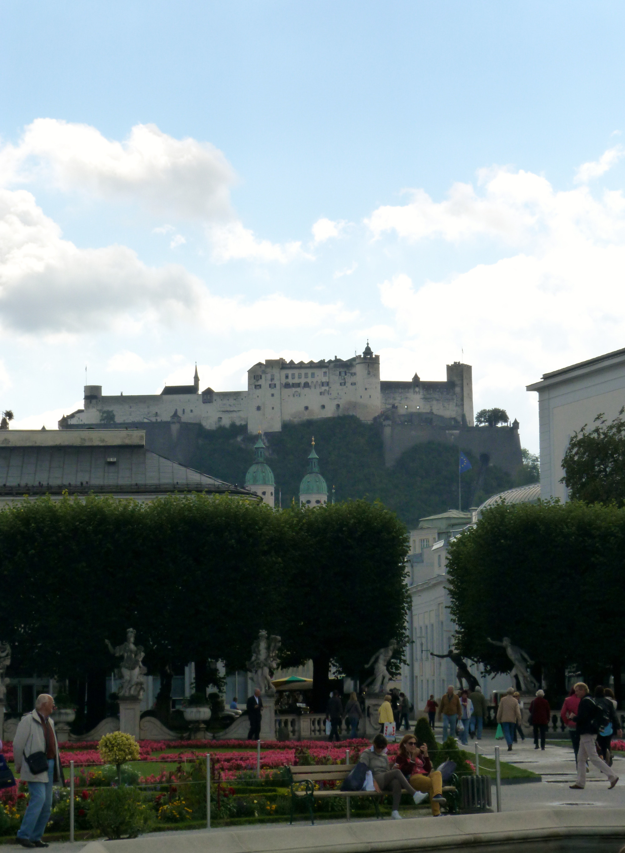 Garden with Fortress Hohensalzburg on the Plateau Above