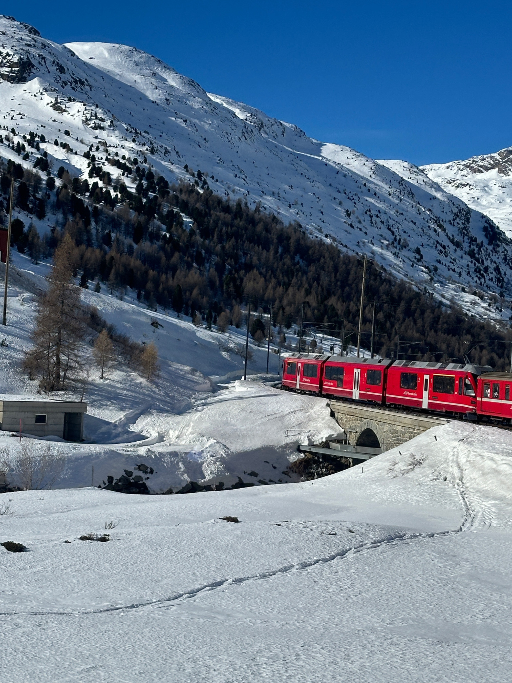 Bernina express from Tirano to St. Moritz