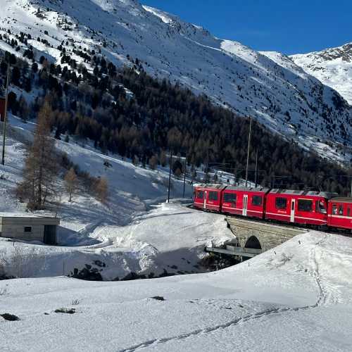 Bernina express from Tirano to St. Moritz